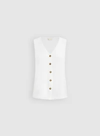 Sleeveless Button-Down Blouse