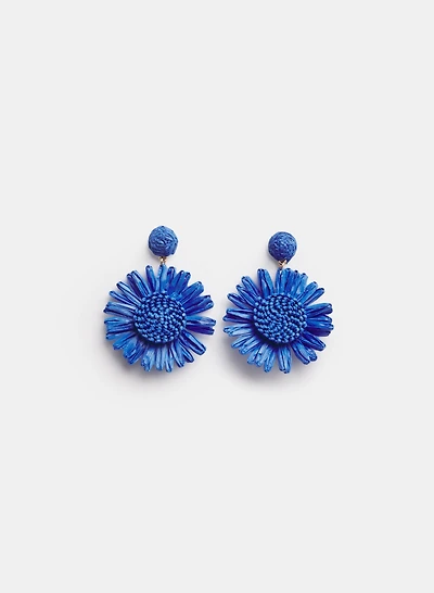 Raffia Flower Earrings