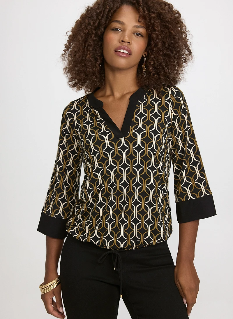 Geometric Print Top