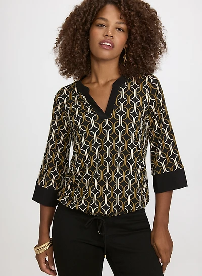 Geometric Print Top