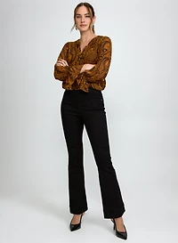 Pull-On Flare-Leg Jeans