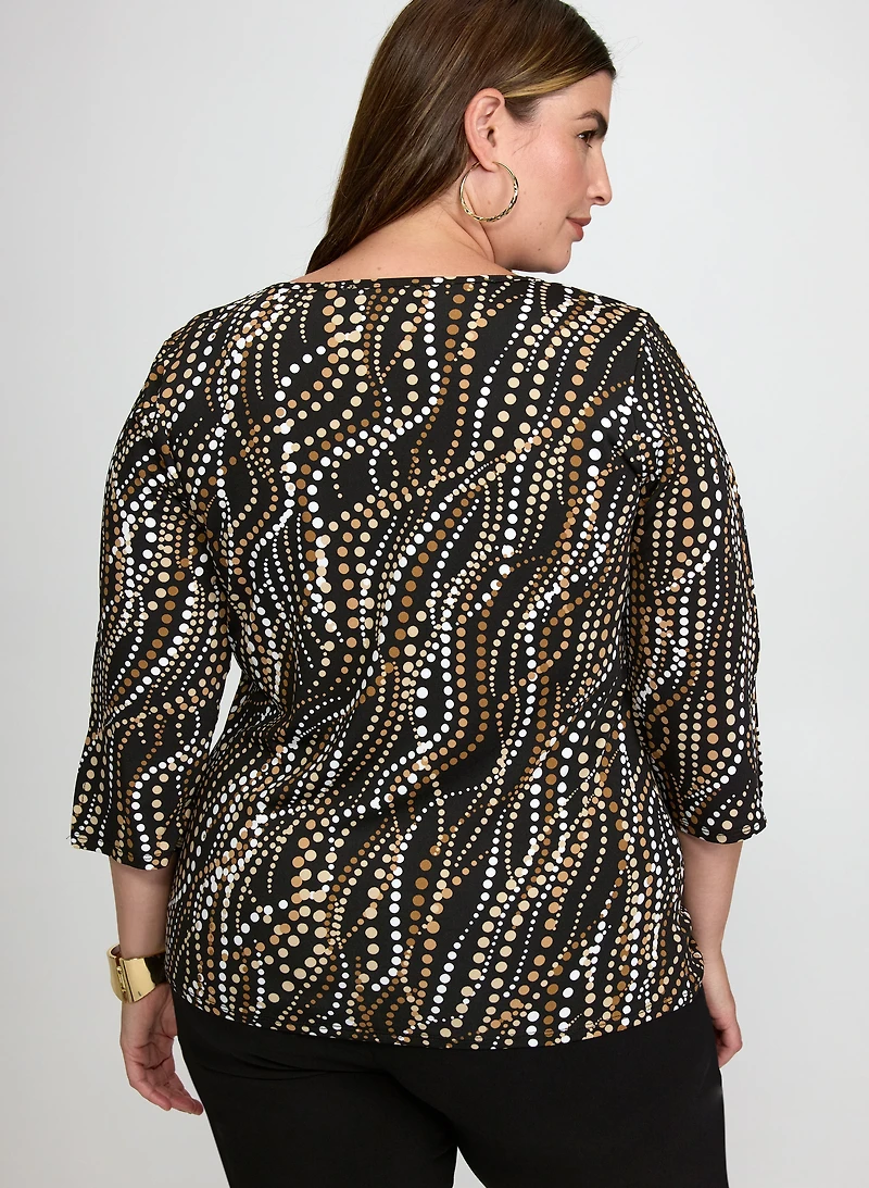 Dot Print Jersey Top