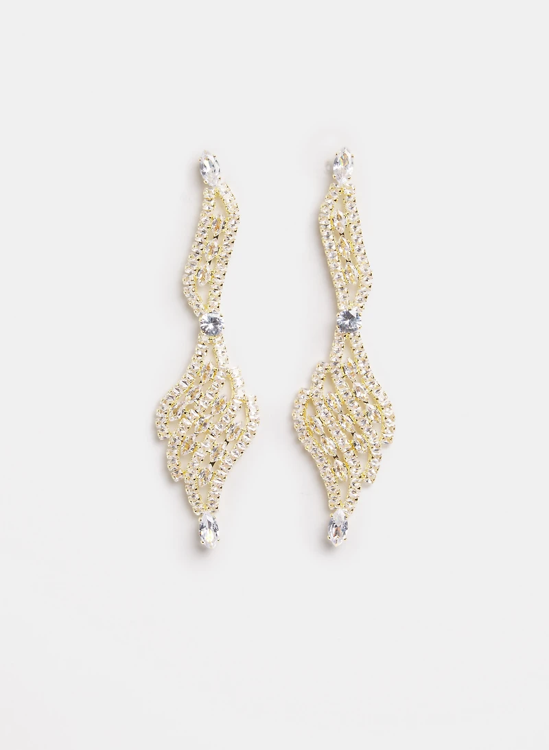 Cubic Zirconia Filigree Earrings