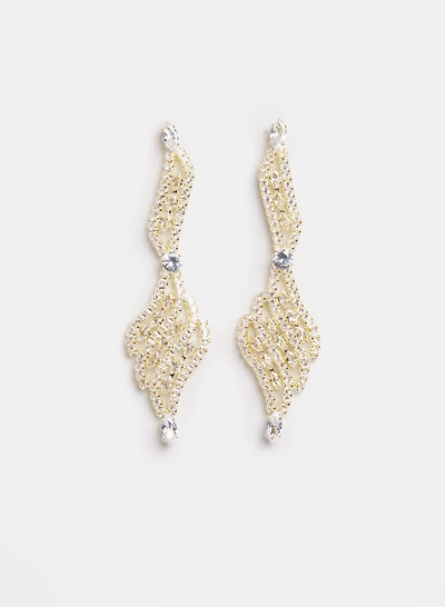 Cubic Zirconia Filigree Earrings