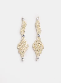 Cubic Zirconia Filigree Earrings