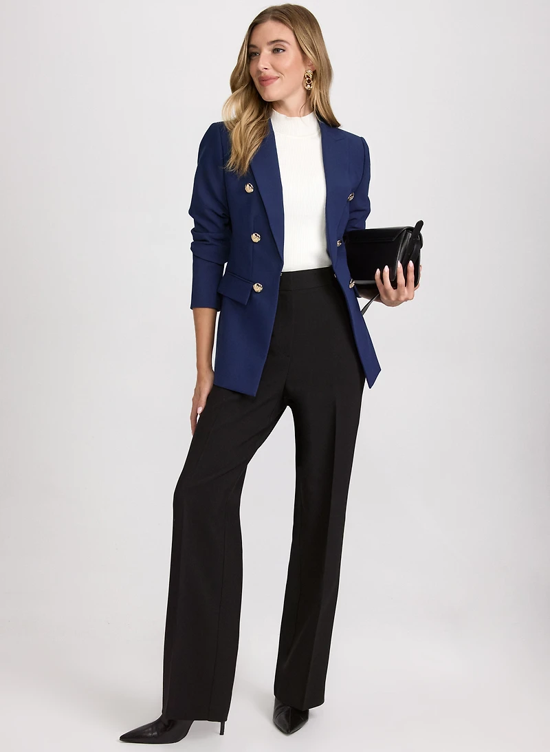 Blazer boutonné et pantalon Olivia à jambe large