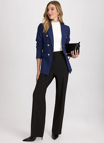 Blazer boutonné et pantalon Olivia à jambe large