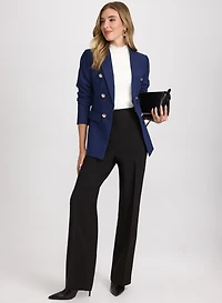 Blazer boutonné et pantalon Olivia à jambe large