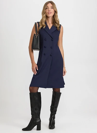 Sleeveless Notch-Collar Dress