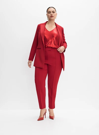Melanie Lyne - Satin Lapel Blazer & Giselle Pinched Seam Pants