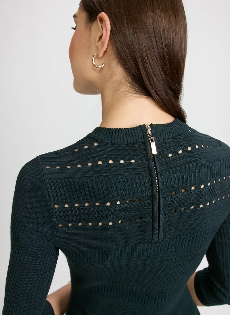 Robe ajustée et évasée en tricot