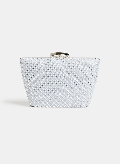 Rhinestone Embellished Box Clutch