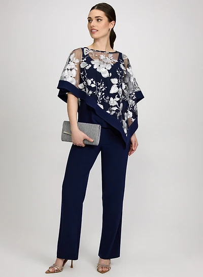 Floral Poncho & Pants Set