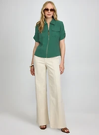 Short Sleeve Jacket & Pinched Seam Trouser Jeans
