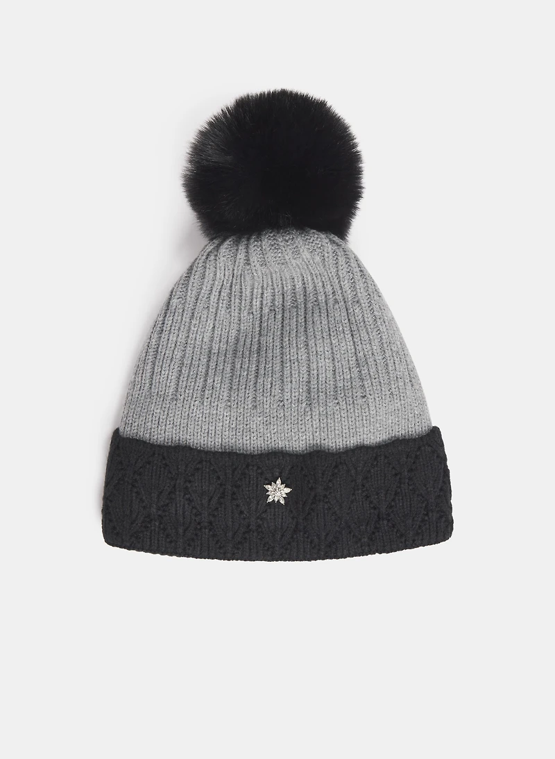 Tuque festonnée bicolore