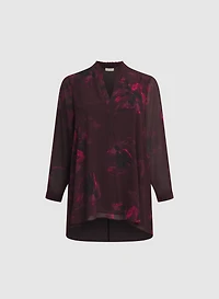 Blouse-tunique florale asymétrique