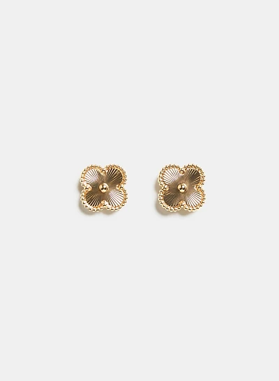 Textured Clover Earrings