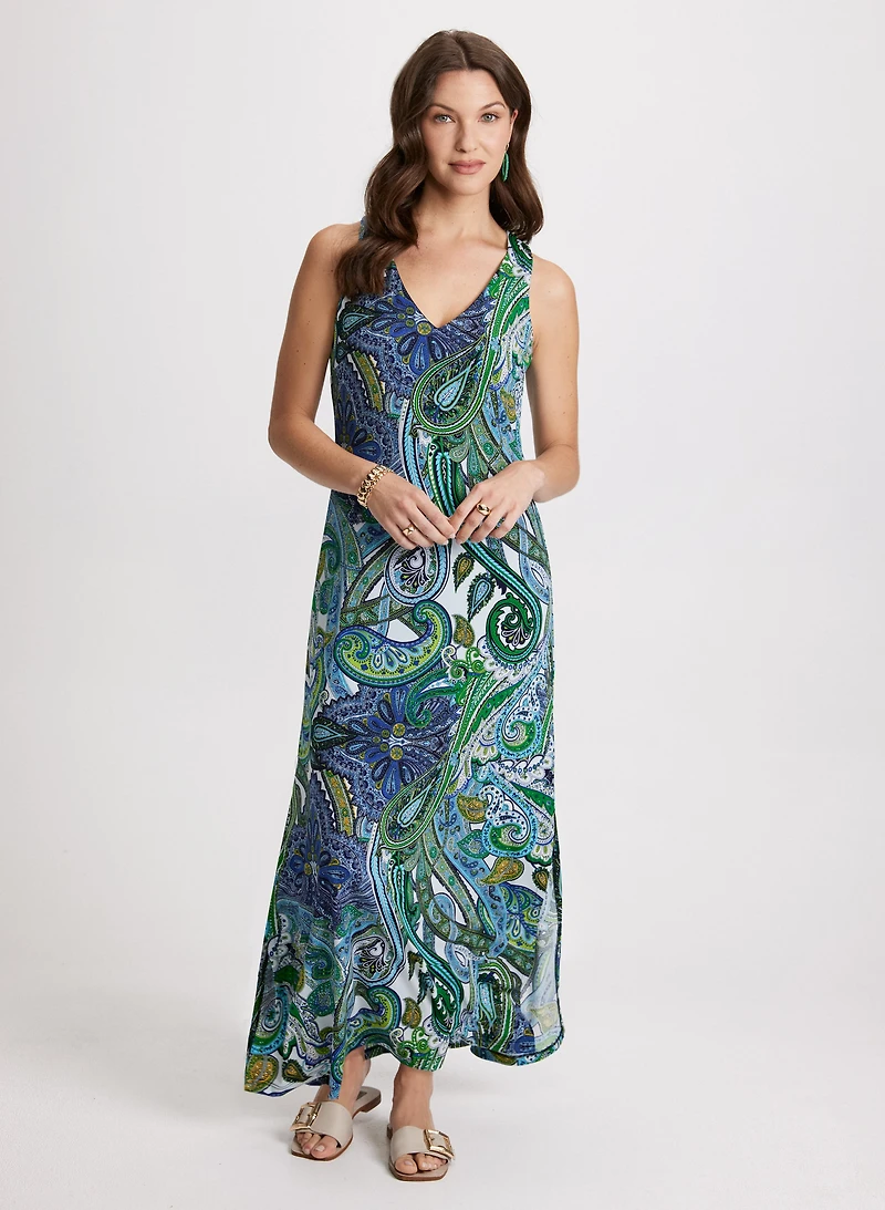 Paisley Print Maxi Dress