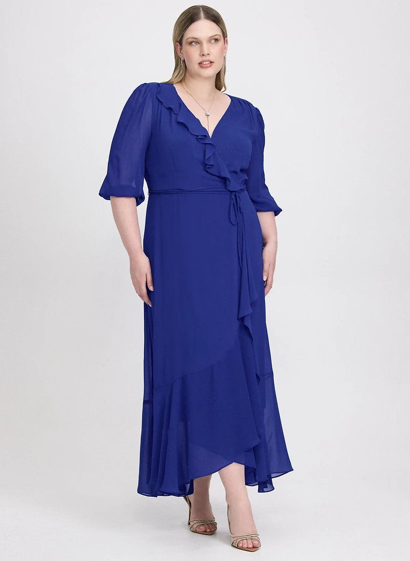 Robe en chiffon à effet portefeuille