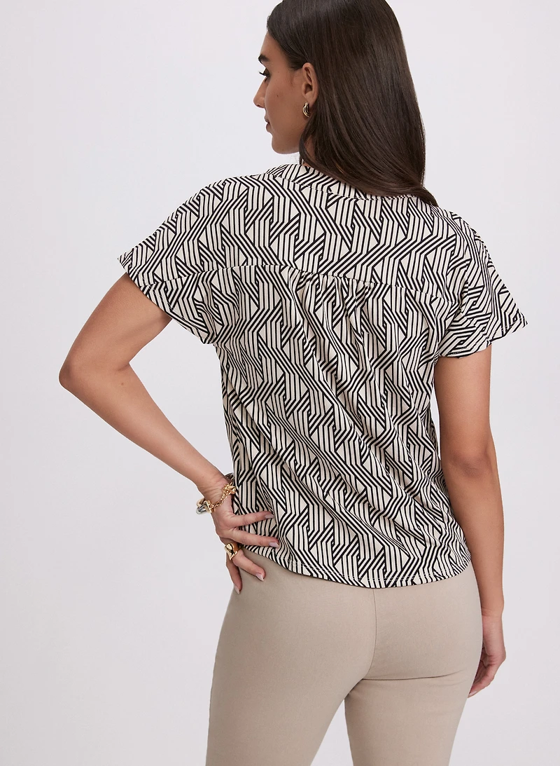 Geometric Print Top
