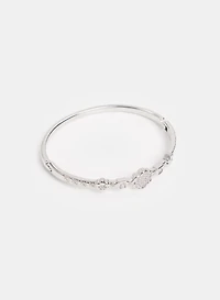 Bracelet jonc à fleur en cristaux