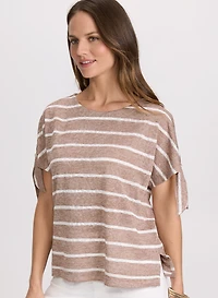 Striped Split-Sleeve Top