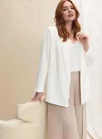 Blazer à col châle et pantalon à superposition en chiffon