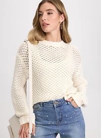 Metallic Open Knit Sweater