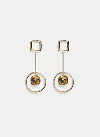 Faceted Stone Drop Earrings