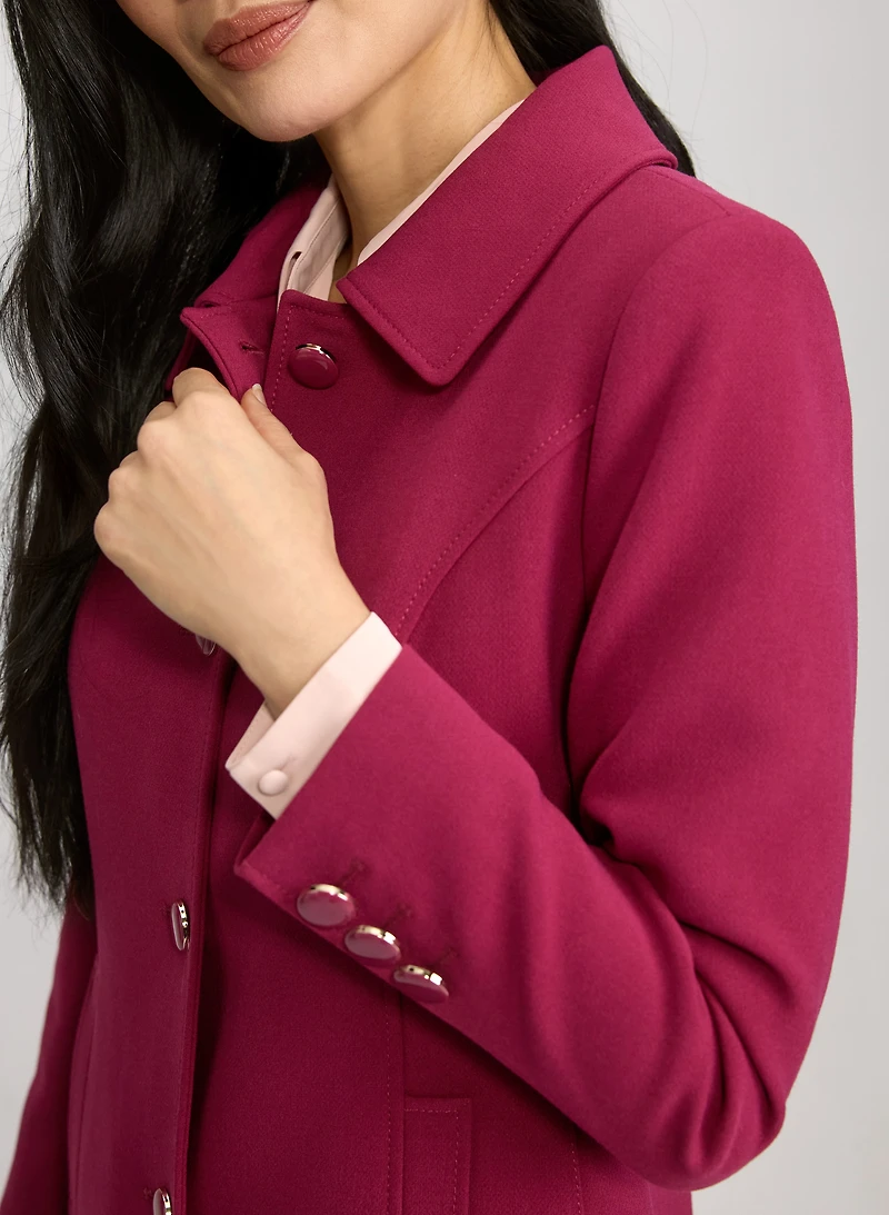Manteau boutonné en tricotine