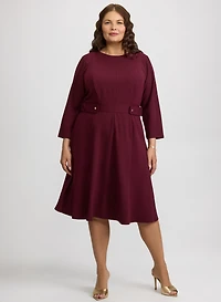 Buttoned-Tab Detail Dress