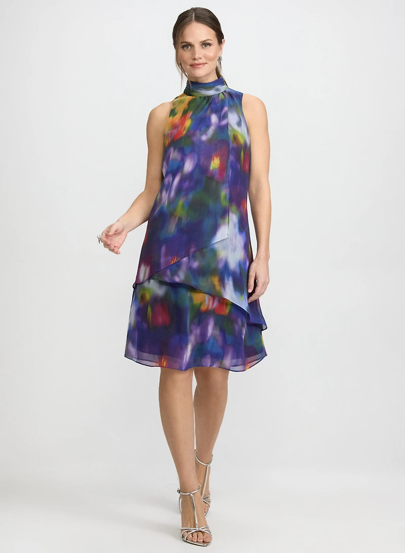 Robe licou à motif abstrait