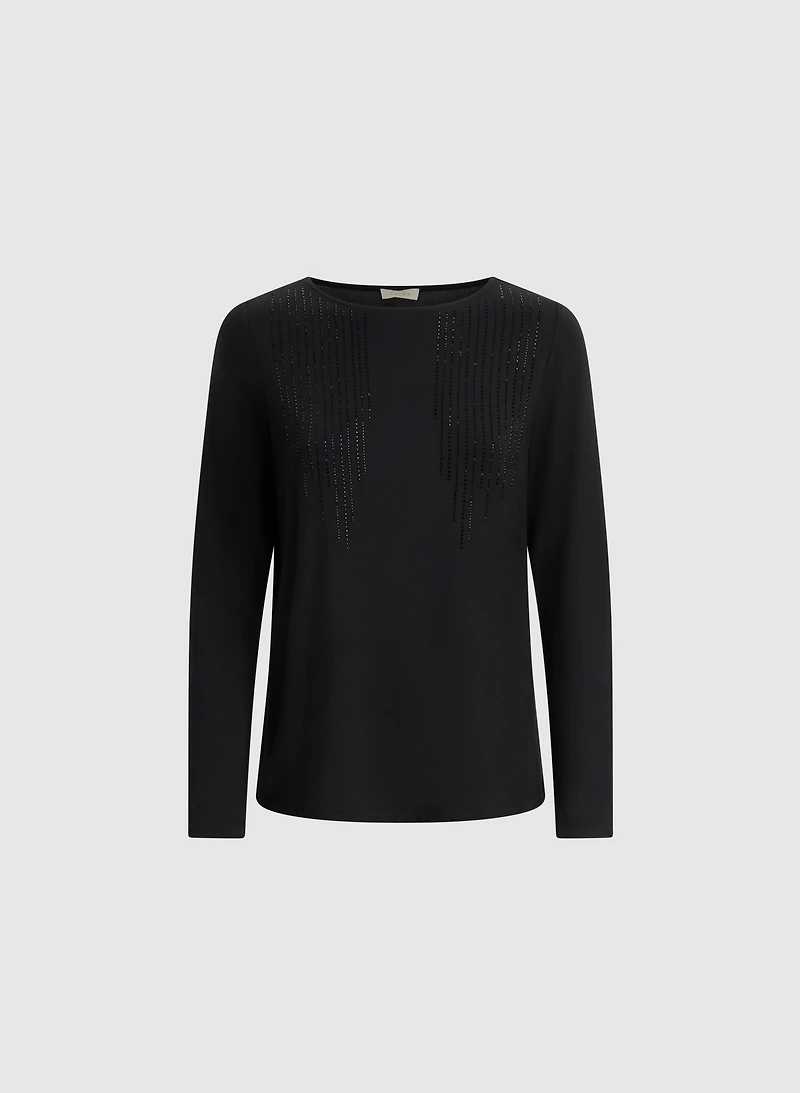 Rhinestone Detail T-Shirt