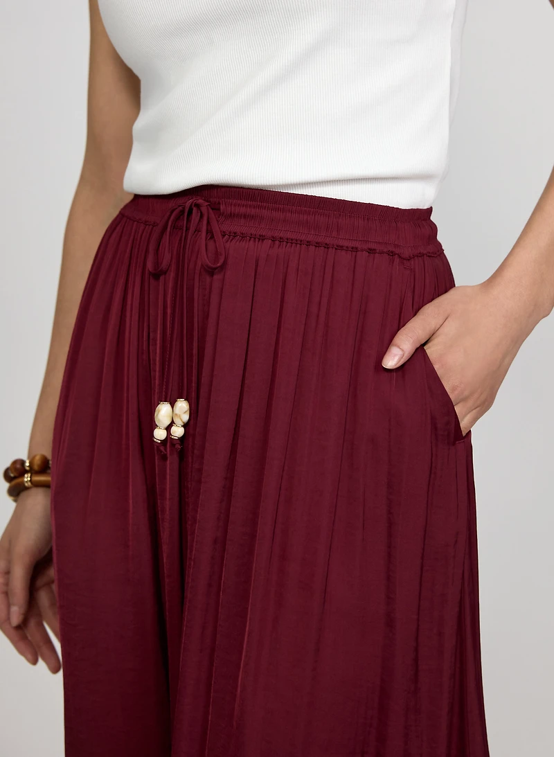 Crinkle Pull-On Maxi Skirt