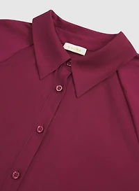 Balloon Sleeve Button-Down Blouse