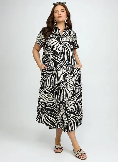 Robes de jour & Combinaisons Feuilles Mancherons Encolure en V