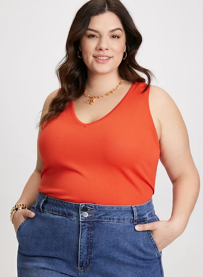 Camisole à encolure en V et larges bretelles