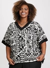 Paisley Patchwork Flared Sleeve Top