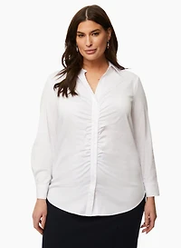 Pleated Detail Button Down Blouse