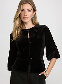 Velvet Peplum Jacket