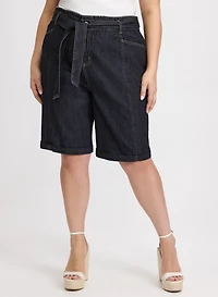 Wide-Leg Jean Shorts