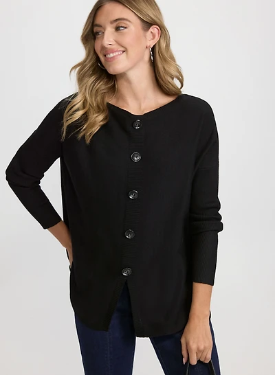 Cardigan à ourlet fendu