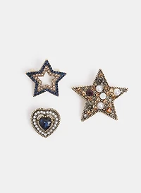 Star & Heart Brooch Set