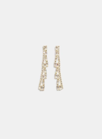 Cubic Zirconia Baguette Earrings