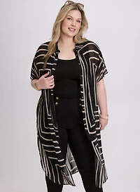Joseph Ribkoff - Geometric Button-Down Tunic