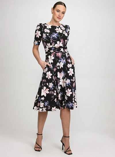 Robe midi à motif floral