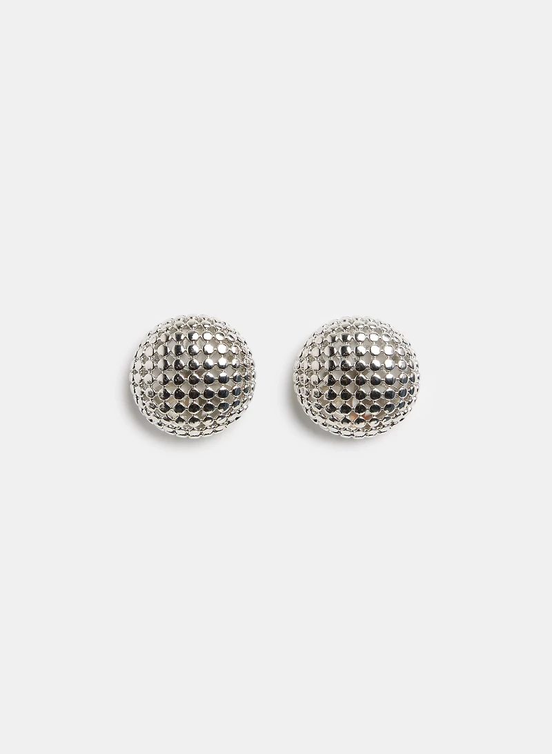 Dome Button Earrings
