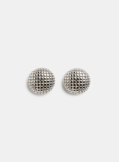 Dome Button Earrings