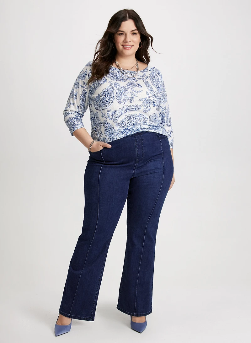Paisley Print T-Shirt & Bootcut Jeans