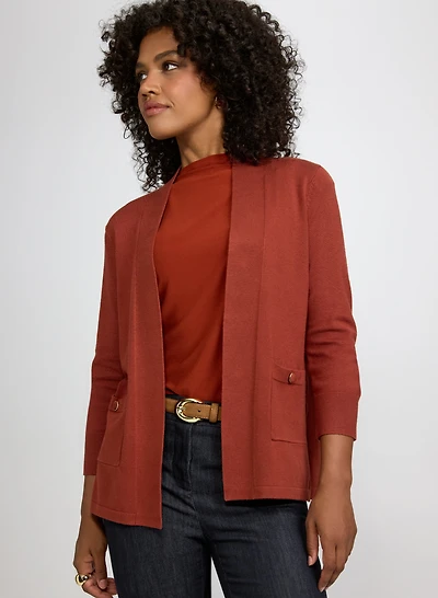 Knit Open-Front Cardigan